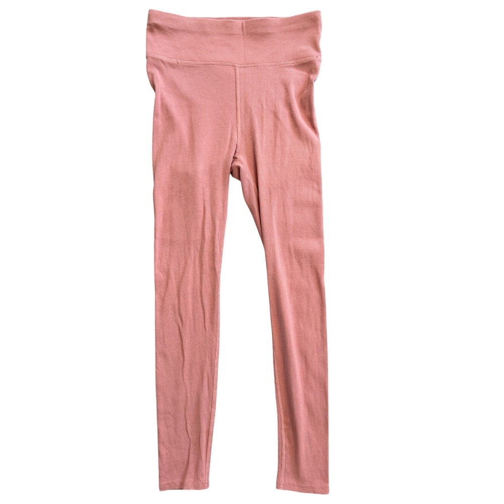 PACT Ribbed High Rise Leggings Medium Dusty Rose Pink Yoga